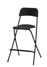 Black metal bar stool on a white background