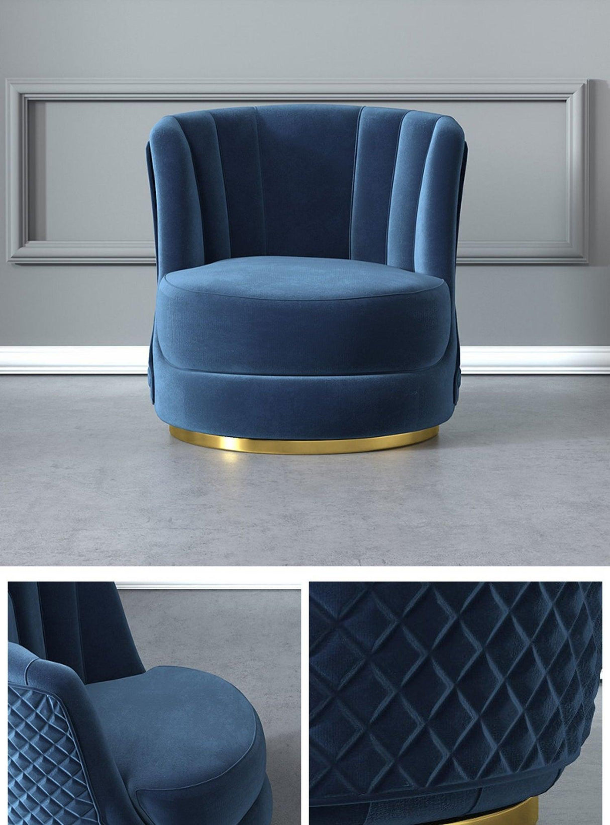 Blue Boucle Chair