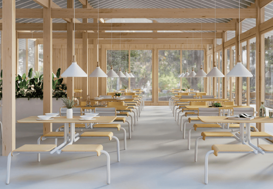 minimalist canteen table and chairs set