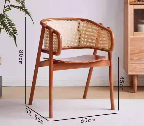 Rattan Dining Arm Chair with Solid Wood Seat | RIVA