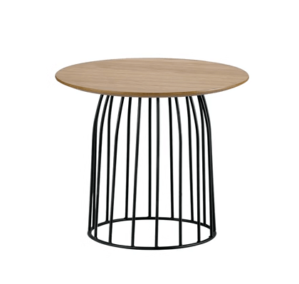 side table with metal cage