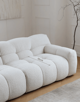 Cotton Candy Boucle Sofa | AMALA - onehappyhome