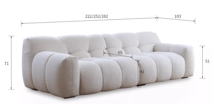 Cotton Candy Boucle Sofa | AMALA - onehappyhome