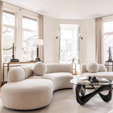 Crescent Curved Boucle Sofa | GISELLE - onehappyhome