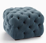 Cube Velvet Tufted Ottoman | PEARL - onehappyhome
