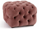 Cube Velvet Tufted Ottoman | PEARL - onehappyhome