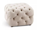 Cube Velvet Tufted Ottoman | PEARL - onehappyhome