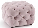 Cube Velvet Tufted Ottoman | PEARL - onehappyhome