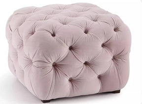 Cube Velvet Tufted Ottoman | PEARL - onehappyhome