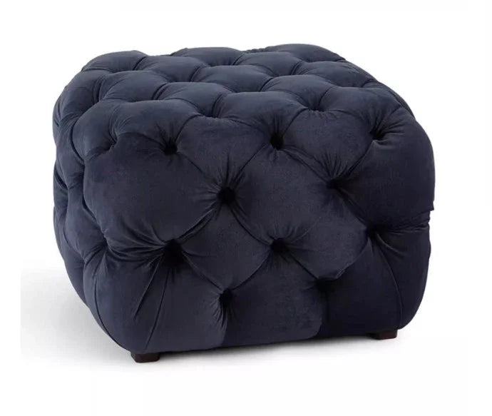 Cube Velvet Tufted Ottoman | PEARL - onehappyhome
