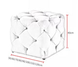 Cube Velvet Tufted Ottoman | PEARL - onehappyhome