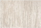 A square rug with a distressed, vertical wood-grain texture in light beige and cream tones.