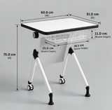 Ryan Flint Foldable Seminar Training Table with Rack and Wheels