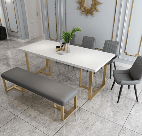 Dining Bench in Gold Frame | DEXTER - onehappyhome