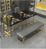 Dining Bench in Gold Frame | DEXTER - onehappyhome