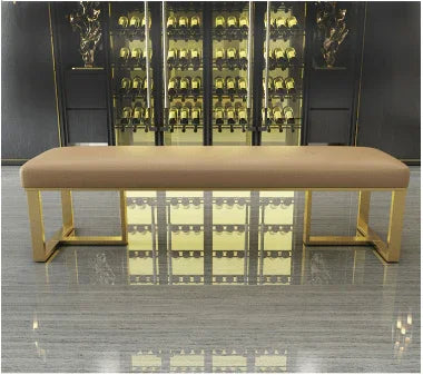 Dining Bench in Gold Frame | DEXTER - onehappyhome