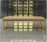 Dining Bench in Gold Frame | DEXTER - onehappyhome