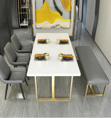 Dining Bench in Gold Frame | DEXTER - onehappyhome