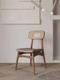 minimalist solid wood rattan dining chair