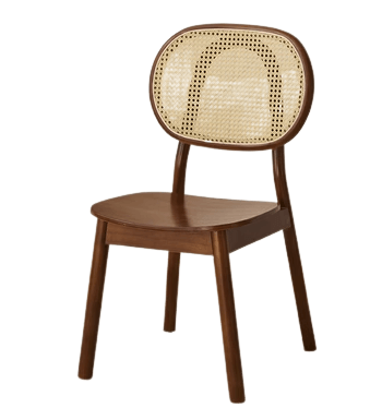 solid wood rattan dining chair