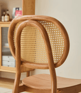 Dining Chair with Rattan Backrest | NEHAL - onehappyhome