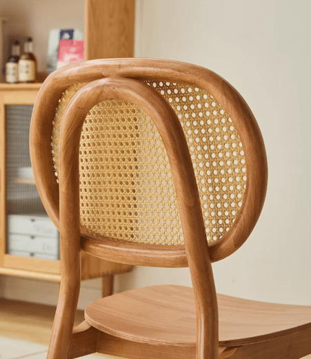 Dining Chair with Rattan Backrest | NEHAL - onehappyhome