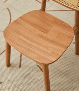 Dining Chair with Rattan Backrest | NEHAL - onehappyhome