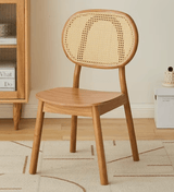 solid wood rattan dining chair