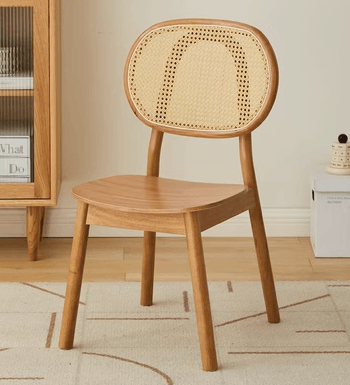 solid wood rattan dining chair