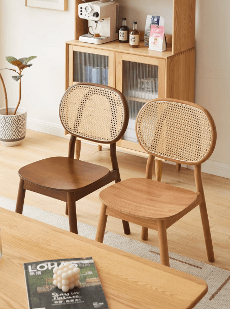 solid wood rattan dining chair Singapore