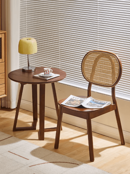 Dining Chair with Rattan Backrest | NEHAL - onehappyhome