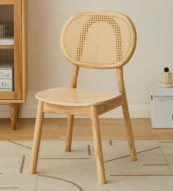 Dining Chair with Rattan Backrest | NEHAL - onehappyhome