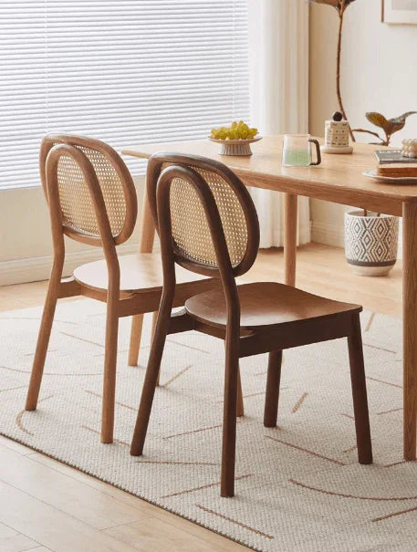 Dining Chair with Rattan Backrest | NEHAL - onehappyhome