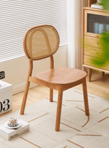 Dining Chair with Rattan Backrest | NEHAL - onehappyhome