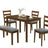 Solid Wood Dining Table Set (1 table + 3 chairs + 1 bench)