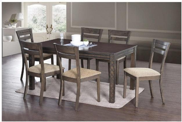 Affordable Solid Wood Dining Set (1 Table + 6 Chairs)