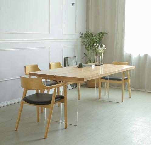 Dining Table with Transparent Legs | IVY - onehappyhome