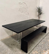 black dining table