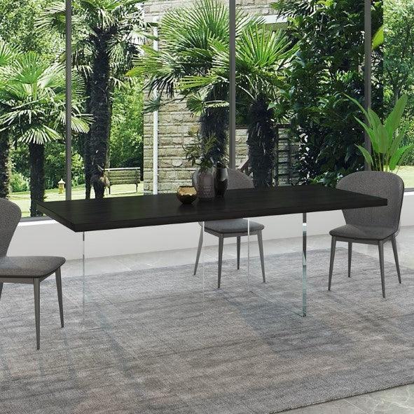 minimalist black dining table