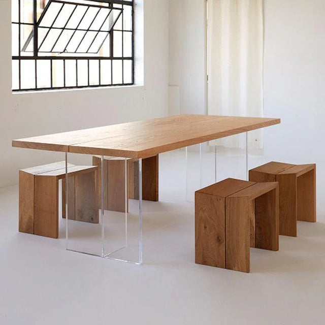 Dining Table with Transparent Legs | IVY - onehappyhome