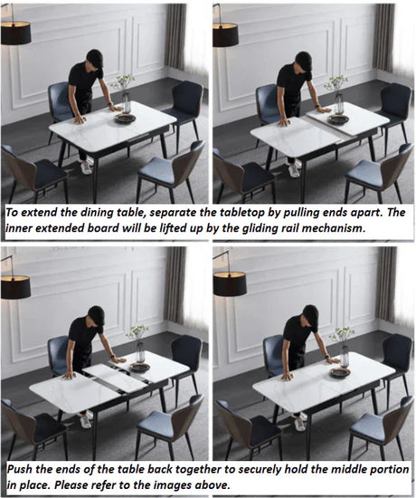 Extendable Dining Table in Sintered Stone | ARIE - onehappyhome