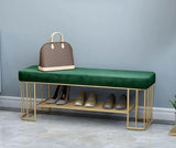 Fabric Ottoman with Shoe Rack | BELLA - onehappyhome