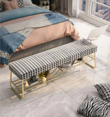 Houndstooth Ottoman Shoe Bench | PIA - onehappyhome