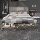 Houndstooth Ottoman Shoe Bench | PIA - onehappyhome