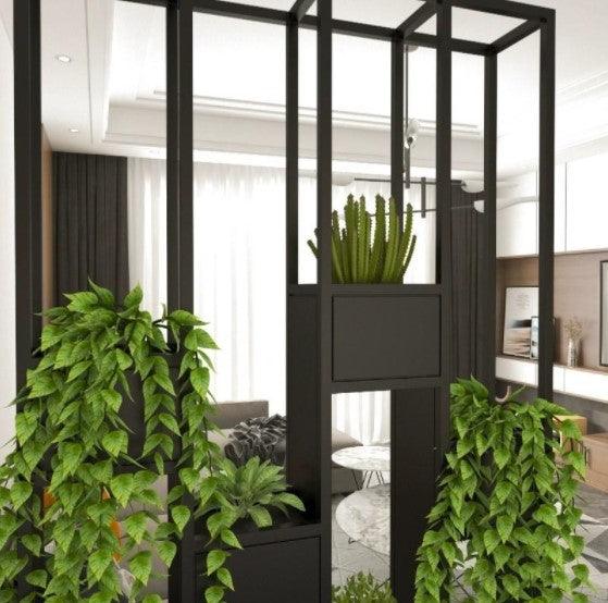 Industrial Metal Divider and Decorative Partition Planters | SABITA - onehappyhome