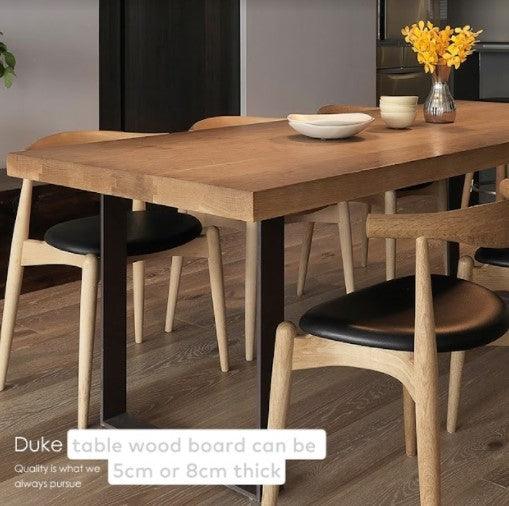 Industrial Modern Solid Wood Dining Table | DUKE - onehappyhome