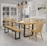 Industrial Modern Solid Wood Dining Table | DUKE - onehappyhome