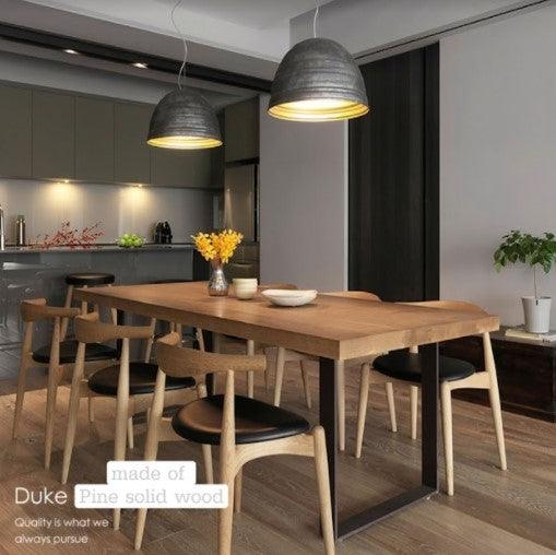 Industrial Modern Solid Wood Dining Table | DUKE - onehappyhome