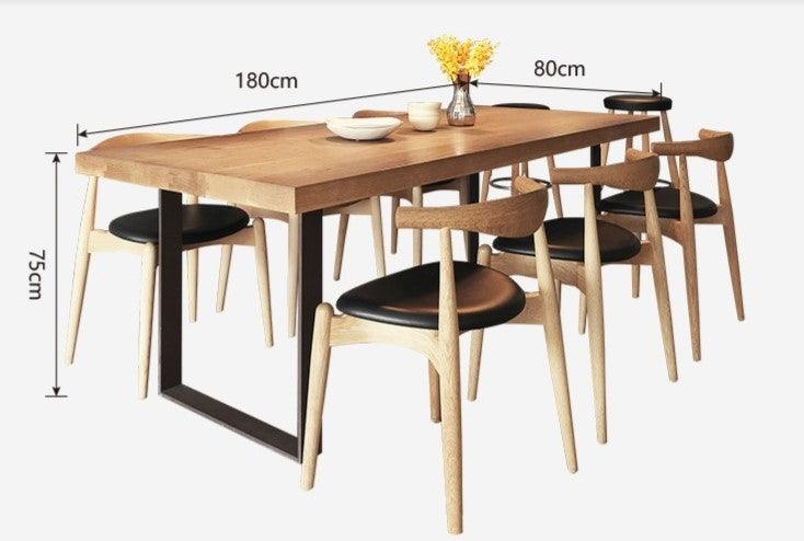 Industrial Modern Solid Wood Dining Table | DUKE - onehappyhome