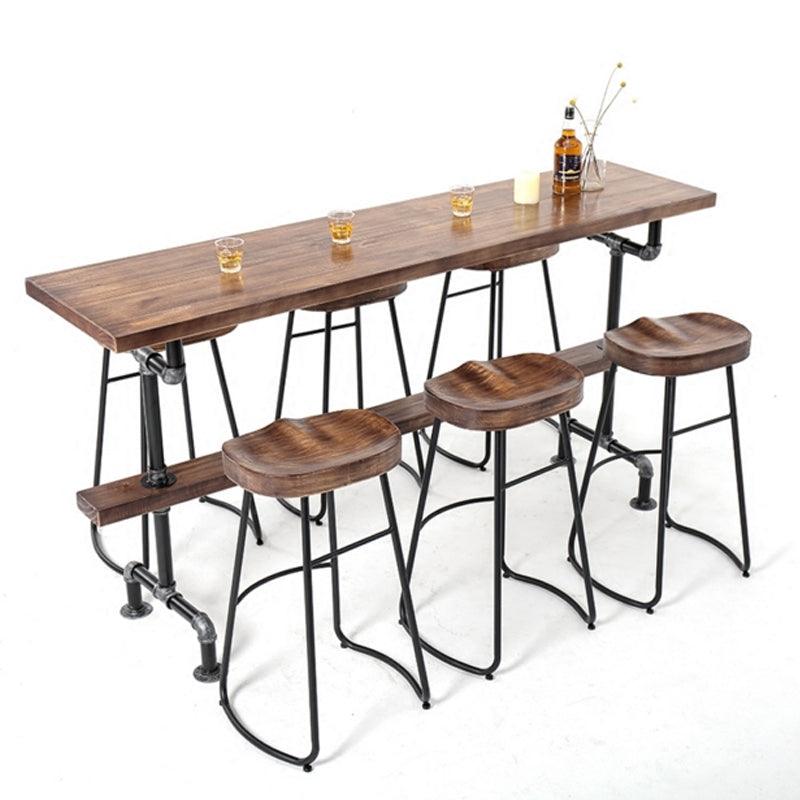 industrial solid wood bar table
